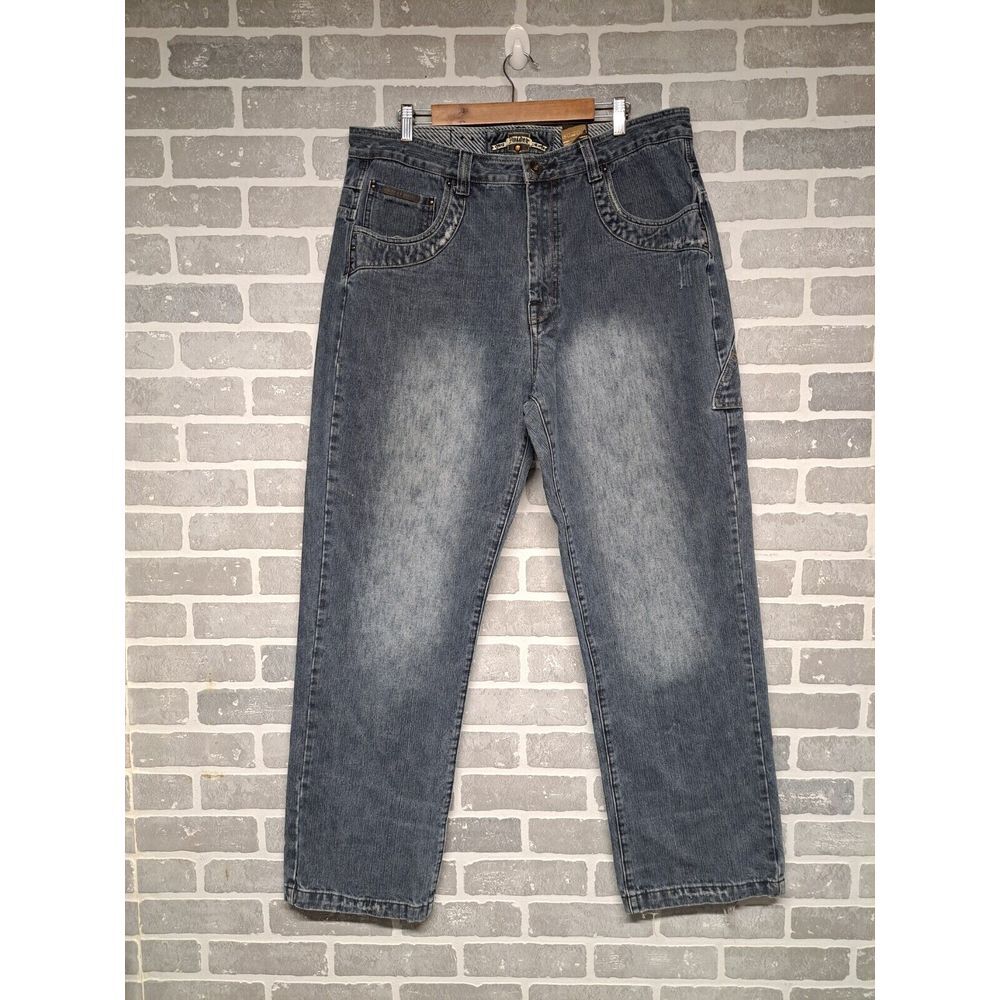 Raiders Mens Rare Straight‎ Leg Embroidered Details Pockets Jeans sIZE 38 x 34